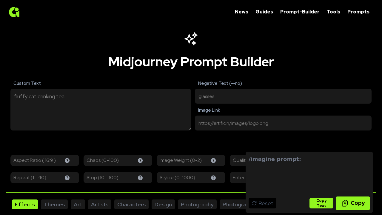 Midjourney prompt builder